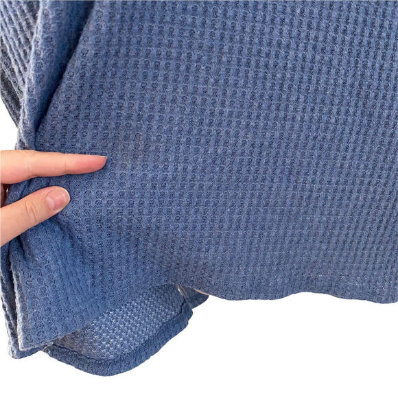 Audrey 3+1 Small Blouse Tunic Top Boxy Dolman Side Slits Blue Tee - Picture 5 of 7